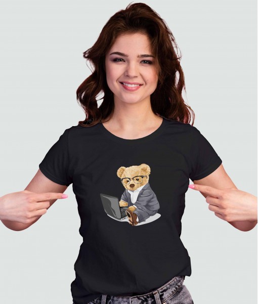 Дамска тениска с щампа Мечета Busy guy bear